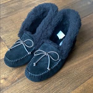 NIB UGG Black Alena Moccasin Slippers